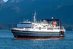MV Tutsumena coming into Homer Spit, Alaska