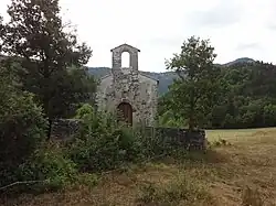 Façade of the Church of Our Lady of Beauvezer, in Champourcin
