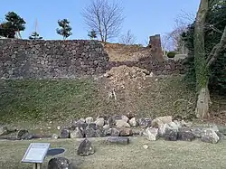 Damaged wall at Kanazawa Castle