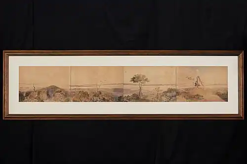 Panoramic view of Waitematā Harbour looking westward from the summit of Rangitoto Island. Artist: Thomas Bunbury