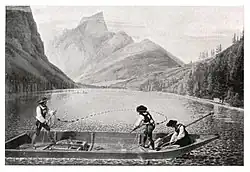 Fishermen on the lake in 1822. Watercolor by Matthäus Loder [de]