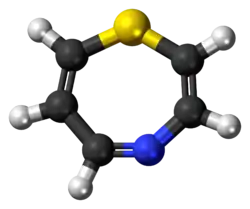 Ball-and-stick model of the 1,4-thiazepine molecule