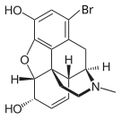 Chemical structure of 1-bromocodeine.