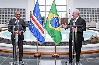 President José Maria Neves and President Lula da Silva in Praia; July 2023.