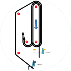 Olympic course XI., S(Start) - 1 - 4G - 1 - 4G - 1 - 2 - 3 - F(Finish reaching)