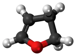 Ball-and-stick model of the 2,3-dihydrofuran molecule