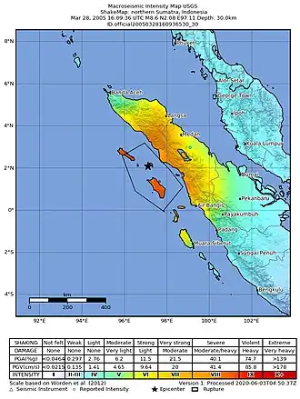 USGS ShakeMap for the event