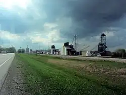 Entering Crescent City under a stormy sky