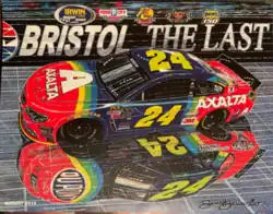 2015 Irwin Tools Night Race program cover, with artwork by former NASCAR artist Sam Bass. The painting is called "Over The Rainbow".