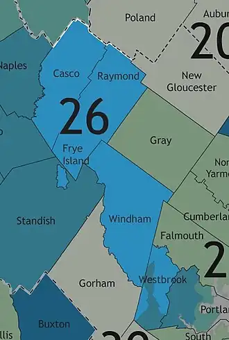 Map of Maine's 26th State Senate district