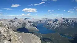 Lake Minnewanka seen from Cascade Mountain Summit