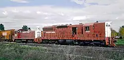 E&LS SD9 and SW8, both former Reserve Mining locomotives.[79]