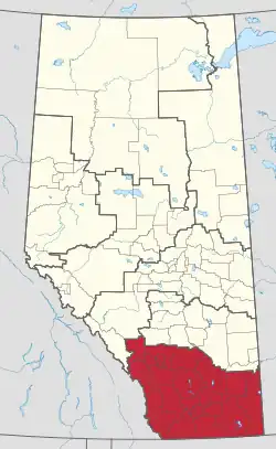Location in Alberta