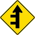 (W2-13) Double side road intersections from left