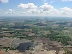 Aerial view of the Sandusky River in Pleasant Township