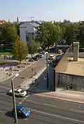 Section of the street as part of the Gedenkstätte Berliner Mauer, photographed in 2011