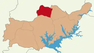 Map showing Çelikhan District in Adıyaman Province