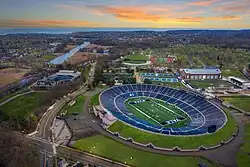 Aerial view, looking south toward Long Island Sound, 2021