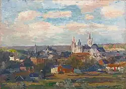 Vue d'Évreux avec la cathédrale Notre Dame, ca.1897, 46 × 65 cm (18.1 × 25.6 in)