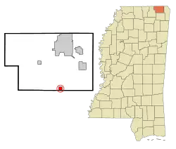 Location of Rienzi, Mississippi