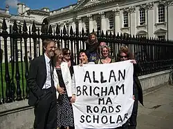 Allan with friends outside the Senate House