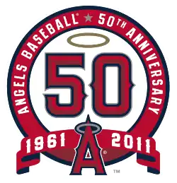 The 50th anniversary logo of the Angels