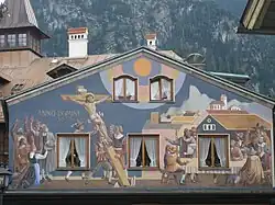 Representation of the Passion of Christ on a house in Oberammergau
