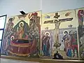 Reading from right to left : the crucifixion of Jesus, The Dormition of the Mother of God