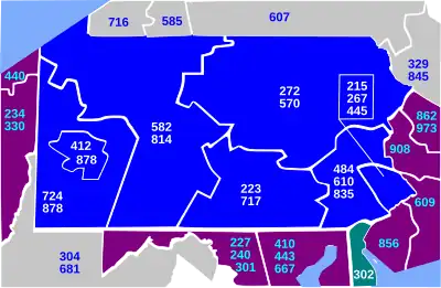 Pennsylvania area codes