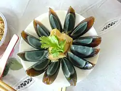 Century Egg, a fermented type of hardboiled egg