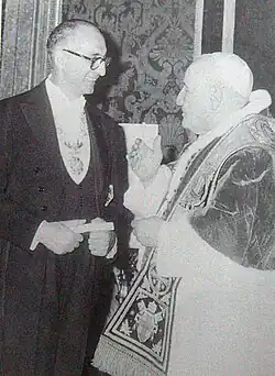 President Arturo Frondizi with Pope John XXIII at the Vatican; June 1960.