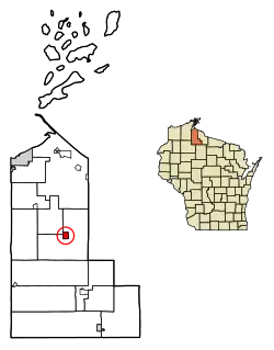 Location of Mellen in Ashland County, Wisconsin.