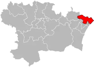Situation of the canton of Les Basses Plaines de l'Aude in the department of Aude