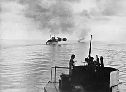 Image 52HMAS Australia and Arunta bombarding Cape Gloucester (from Australia in World War II)