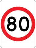 (R4-1) 80 km/h Speed Limit