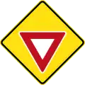 (W3-202) Give Way Sign ahead (used in New South Wales)