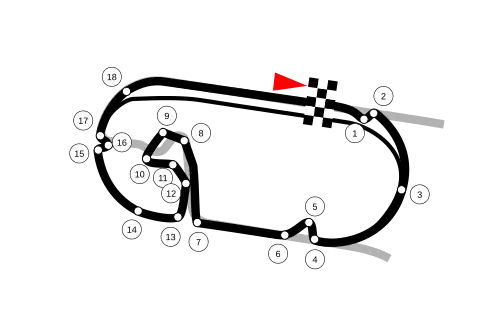 Formula E layout of the Autódromo Hermanos Rodríguez