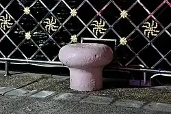 A mooring bollard pictured at the wharf in 2022