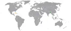 Map indicating locations of Bangladesh and Cuba