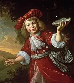 Portrait of a boy blowing bubbles