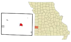 Location of Lamar, Missouri