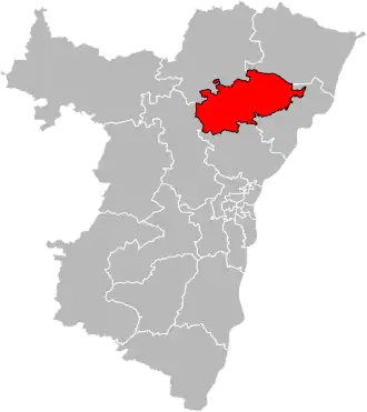 Situation of the canton of Haguenau in the department of Bas-Rhin