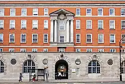 Visible on the façade of Beit Hall