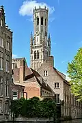Belfry of Bruges from the canal