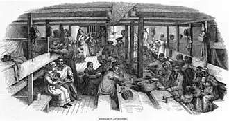 Emigrant ship St. Vincent on lower deck