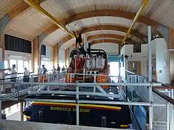 An interior view of the Bembridge boathouse with the Tamar-class Alfred Albert Williams in situ.