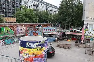 Arts & entertainment complex RAW-Friedrichshain [de], Warschauer Straße, corner of Revaler Straße