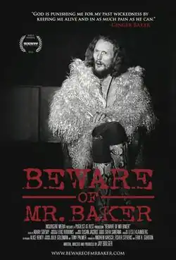 Black-and-white photo of Ginger Baker