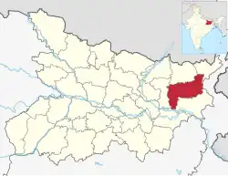 Location of Purnia district in Bihar