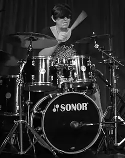 Davies during a live performance in 2018